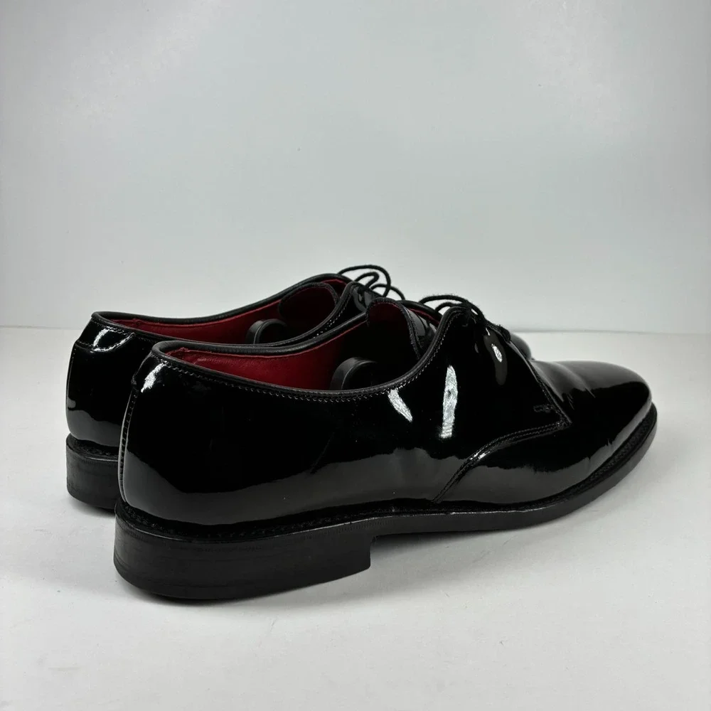 Allen Edmonds Spencer Men's US 9.5A Black Patent Leather Tuxedo Derby Dress Shoe